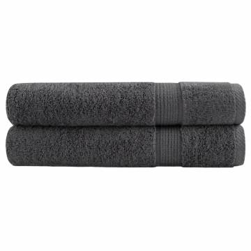  Premium Sauna Towels SOLUND 2pcs Anthracite 80x200cm 600gsm