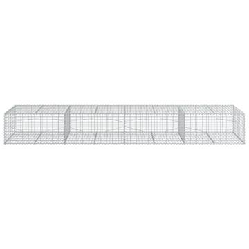  Gabion Basket with Cover 400x100x50 cm Galvanised Iron