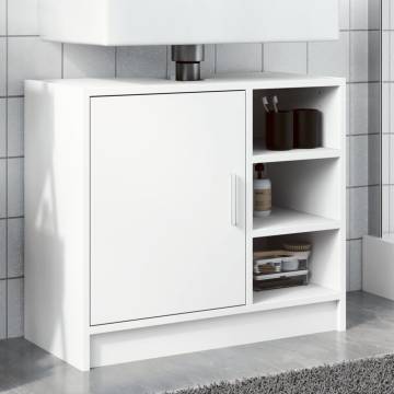  Sink Cabinet White 63x29x55 cm Engineered Wood