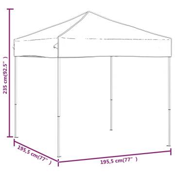  Folding Party Tent Taupe 2x2 m