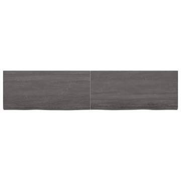 Bathroom Countertop Dark Brown 220x50x(2-4) cm Treated Solid Wood