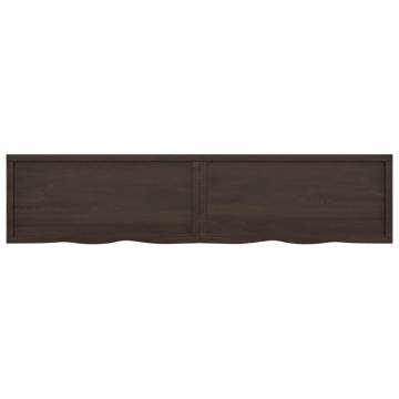 Bathroom Countertop Dark Brown 220x50x(2-4) cm Treated Solid Wood