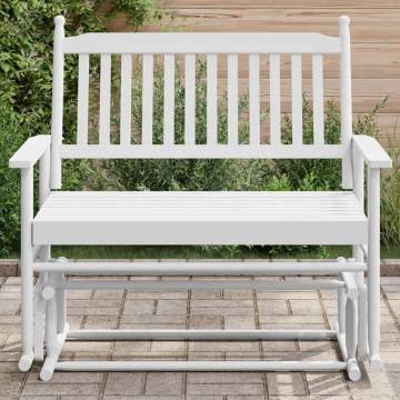  Glider Bench White 118x70x104.5 cm Solid Wood Poplar