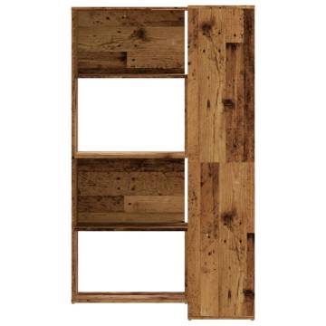  Corner Bookcase 4-Tier Old Wood 85x85x140 cm Engineered Wood