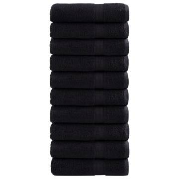  Premium Shower Towels SOLUND 10 pcs Black 70x140 cm 600 gsm