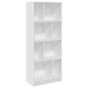  Bookcase White 57x28.5x141 cm Engineered Wood