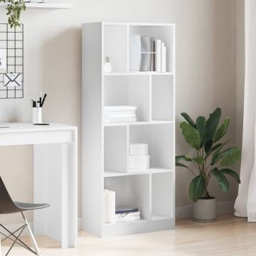  Bookcase White 57x28.5x141 cm Engineered Wood