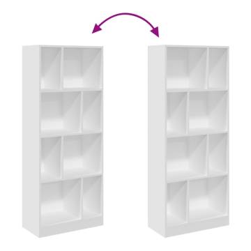  Bookcase White 57x28.5x141 cm Engineered Wood