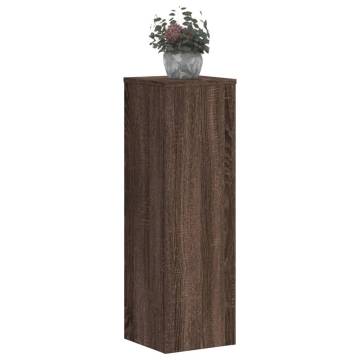  Plant Stand 2pcs Brown Oak 25x25x80 cm Engineered Wood