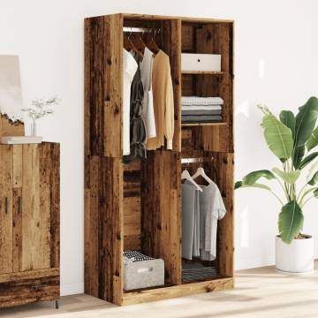  Wardrobe Old Wood 100x50x200 cm Engineered Wood