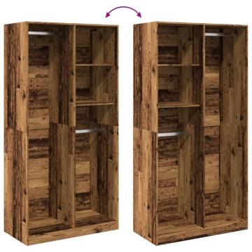  Wardrobe Old Wood 100x50x200 cm Engineered Wood