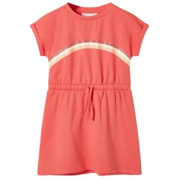 Kids' Dress with Drawstring Coral 140