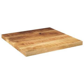  Table Top 60x60x1.5 cm Square Solid Wood Rough Mango