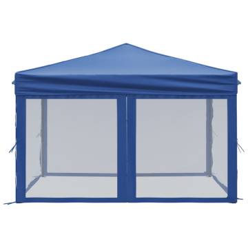  Folding Party Tent with Sidewalls Blue 3x3 m