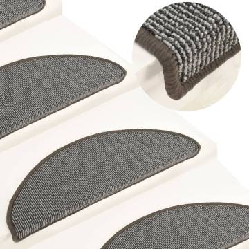  Carpet Stair Treads 15 pcs Grey 65x21x4 cm