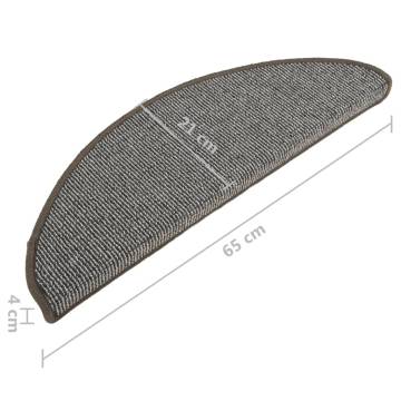  Carpet Stair Treads 15 pcs Grey 65x21x4 cm