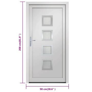  Front Door White 98x208 cm PVC