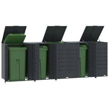  Wheelie Bin Storage for 5 Bins Anthracite 345x79x117 cm Steel