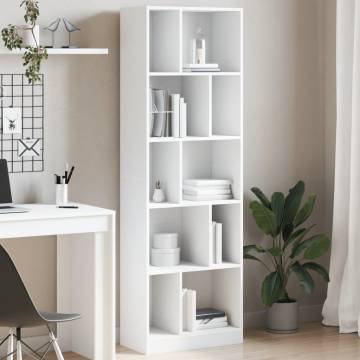  Bookcase White 57x28.5x174 cm Engineered Wood