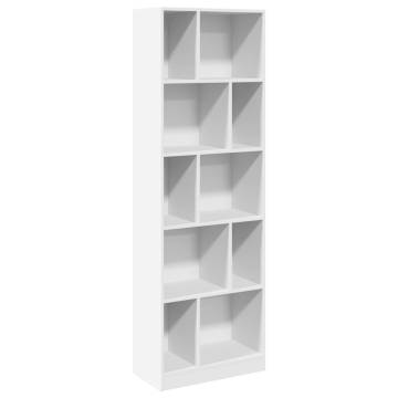  Bookcase White 57x28.5x174 cm Engineered Wood