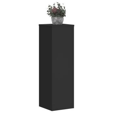  Plant Stand 2pcs Black 25x25x80 cm Engineered Wood