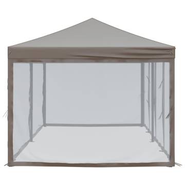  Folding Party Tent with Sidewalls Taupe 3x6 m