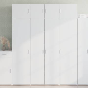  Highboard White 80x42.5x185 cm Engineered Wood