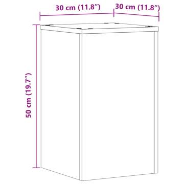  Plant Stands 2 pcs White 30x30x50 cm Engineered wood