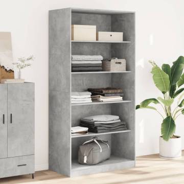  Wardrobe Concrete Grey 100x50x200 cm Engineered Wood