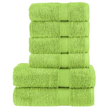  6 Piece Premium Towel Set SOLUND Apple Green 600 gsm