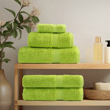  6 Piece Premium Towel Set SOLUND Apple Green 600 gsm