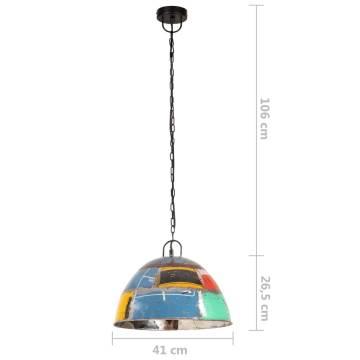  Industrial Vintage Hanging Lamp 25 W Multicolour Round 41cm E27