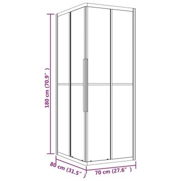  Shower Cabin Frosted ESG 80x70x180 cm Black