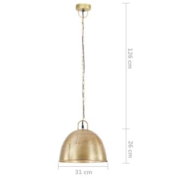  Industrial Vintage Hanging Lamp 25 W Brass Round 31 cm E27