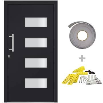  Front Door Aluminium and PVC Anthracite 100x210 cm