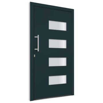  Front Door Aluminium and PVC Anthracite 100x210 cm