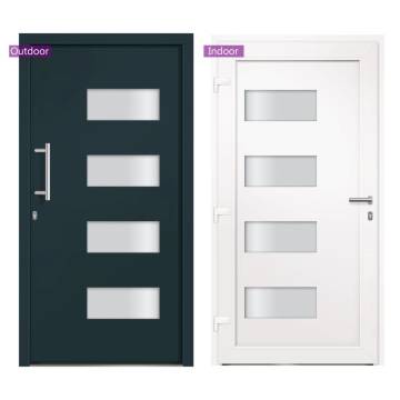  Front Door Aluminium and PVC Anthracite 100x210 cm