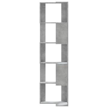  Corner Bookcase 5-Tier Concrete Grey 50x50x179 cm Engineered Wood