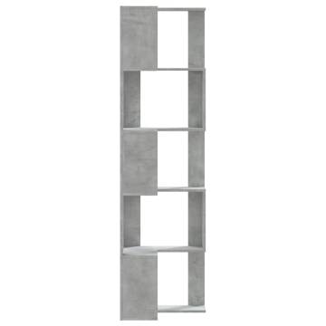  Corner Bookcase 5-Tier Concrete Grey 50x50x179 cm Engineered Wood