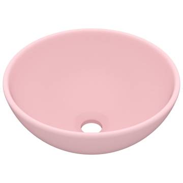 Luxury Bathroom Basin Round Matt Pink 32.5x14 cm Ceramic