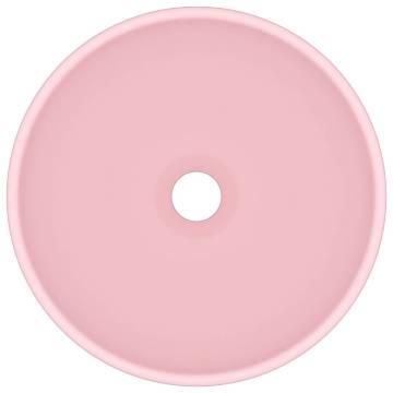 Luxury Bathroom Basin Round Matt Pink 32.5x14 cm Ceramic