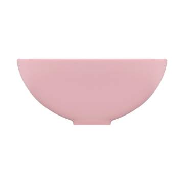 Luxury Bathroom Basin Round Matt Pink 32.5x14 cm Ceramic