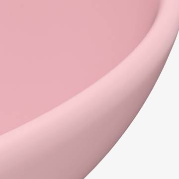 Luxury Bathroom Basin Round Matt Pink 32.5x14 cm Ceramic