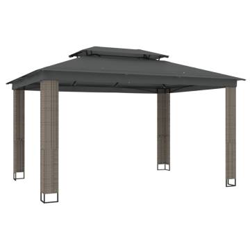  Gazebo with Double Roof Anthracite 3.94x2.96 m Steel