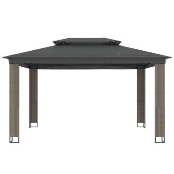  Gazebo with Double Roof Anthracite 3.94x2.96 m Steel