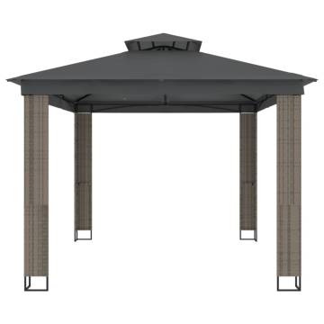  Gazebo with Double Roof Anthracite 3.94x2.96 m Steel