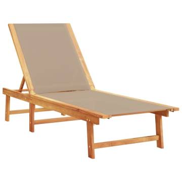  Sun Loungers 2 pcs Taupe Solid Wood Acacia and Textilene