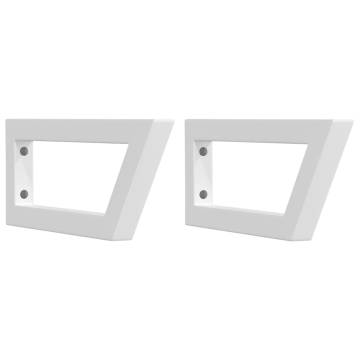  Shelf Brackets for Washbasin 2 pcs White Trapezium Steel