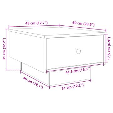  Coffee Table White 60x45x31 cm Engineered Wood