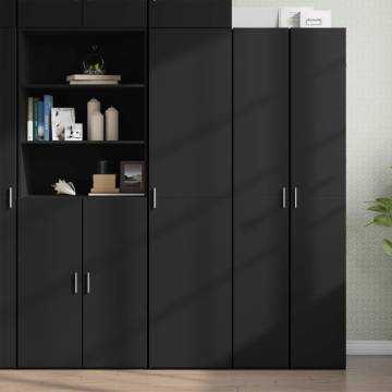  Highboard Black 45x42.5x185 cm Engineered Wood